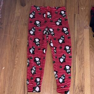 Cozy Red Penguin Kids Pajama Pants